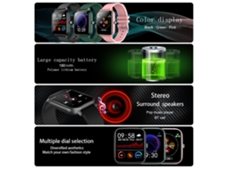 Pulseira Inteligente P6 com Chamada Bt Monitor de Saúde Ip67 Touch Screen Compatível Android Ios
