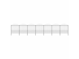 Vidaxl Cerca De Jardim Com Topo Em Forma De Lança Em Aço 1172x200 Cm, Preta