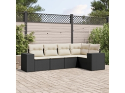 Conjunto de Sofás de Jardim HARLANV1 com Almofadões Madeira Abeto de Douglas