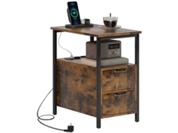 Mesa com Estação de Carregamento, USB, Tomadas, 2 Gavetas, Prateleira Sala e Quarto S/MARCA