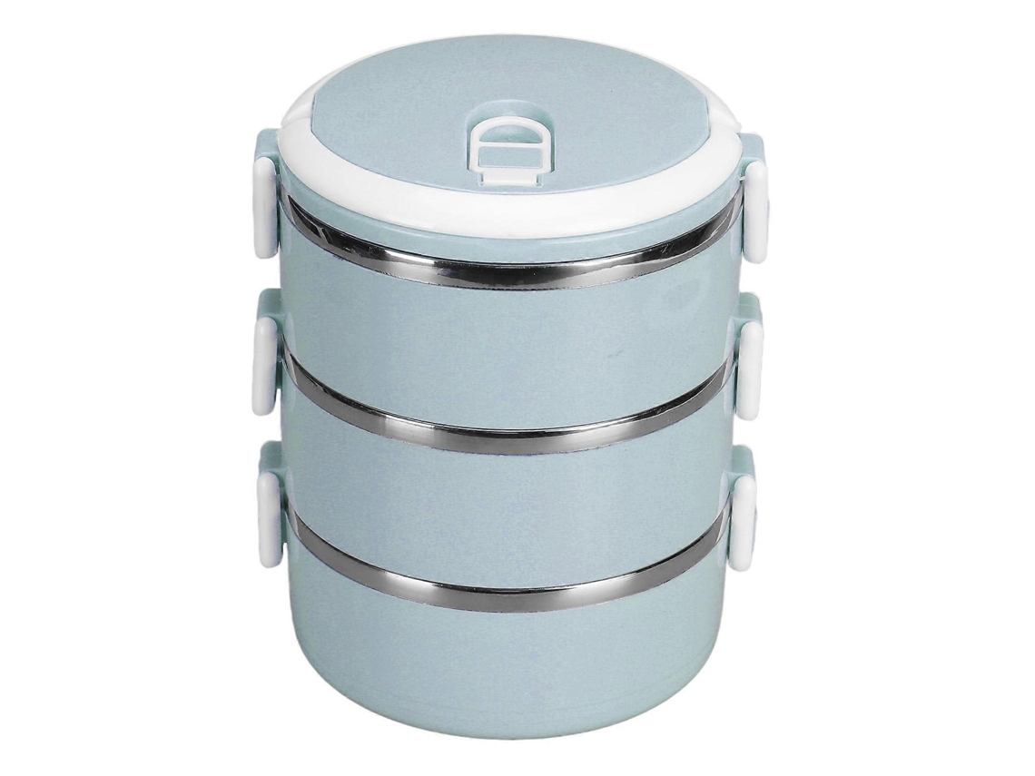 Lancheira Bento, Em Aço Inoxidável 304, Azul Nórdica, Para Lanches, Adequado A Escola, Escritório