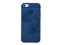 Capa de silicone azul para iPhone 5s, confortável e leve