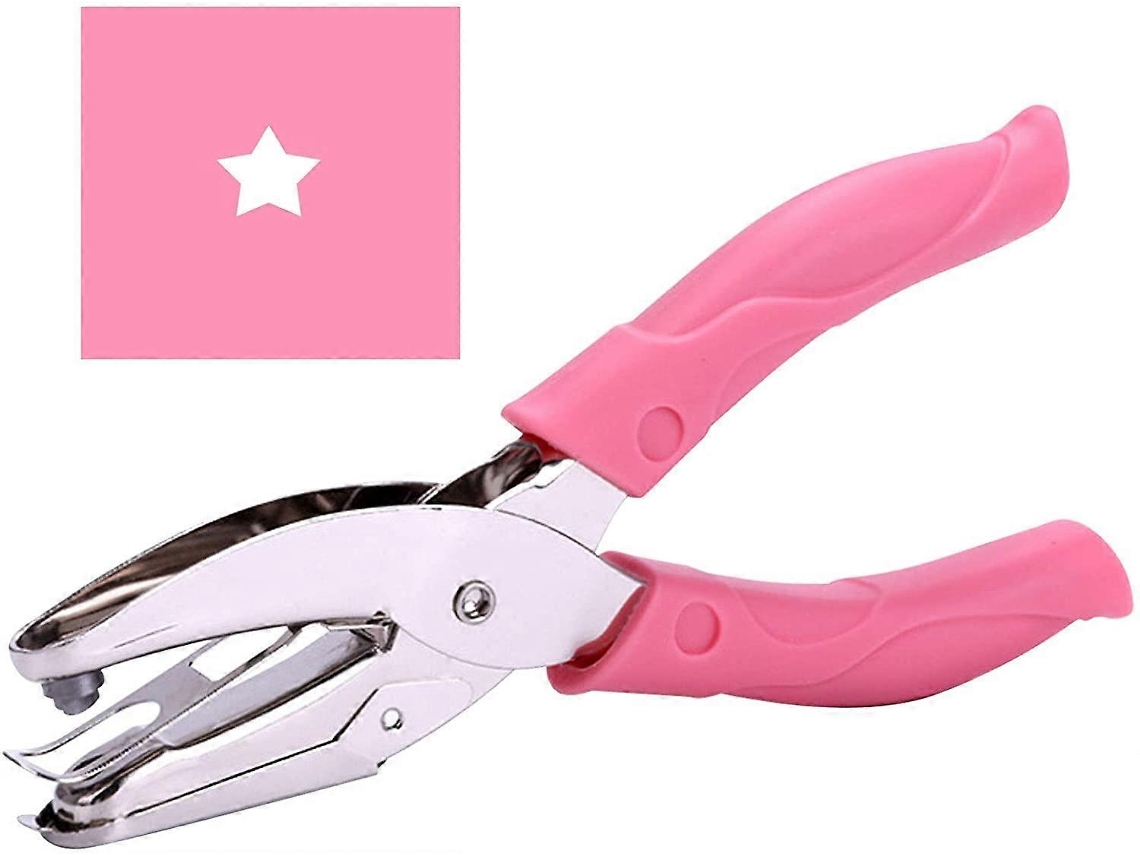Punchador De Papel Em Estrela 1/4 Polegada, Mini, Pegação Rosa Suave