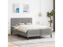 Vidaxl Estrutura De Cama Com Colchão Cinzento-claro 140 X 200 Cm