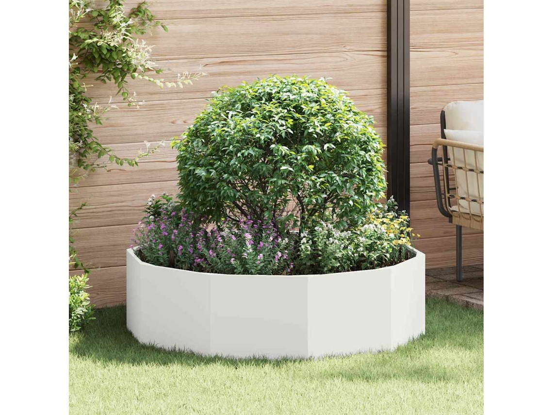 Vidaxl Floreira Branco 120 X 120 X 35 Cm Aço