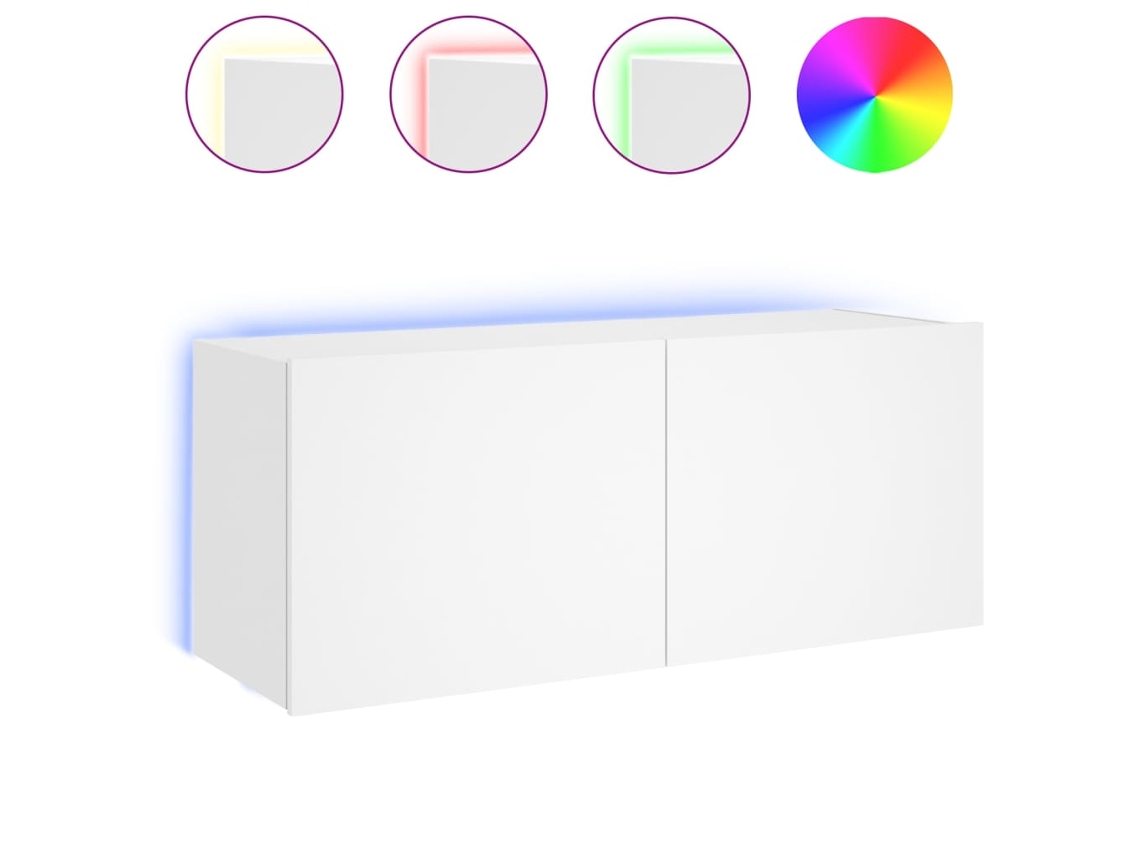 Móvel de Parede para Tv com Luzes Led Branco MAISON EXCLUSIVE (100x35x41 cm)
