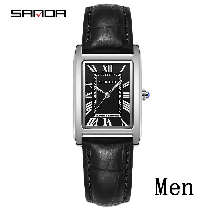Relógio de Quartzo Esportivo Casual À Prova D'água MDUG (estilo Masculino, Pulseira Preta, Caixa Prateada, Mostrador Preto)