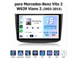 Rádio Carro Hexinex 10in 6gb+128gb Android Auto 4g Wifi Para Mercedes-benz Vito 2 W639 Viano 2 2003-2015