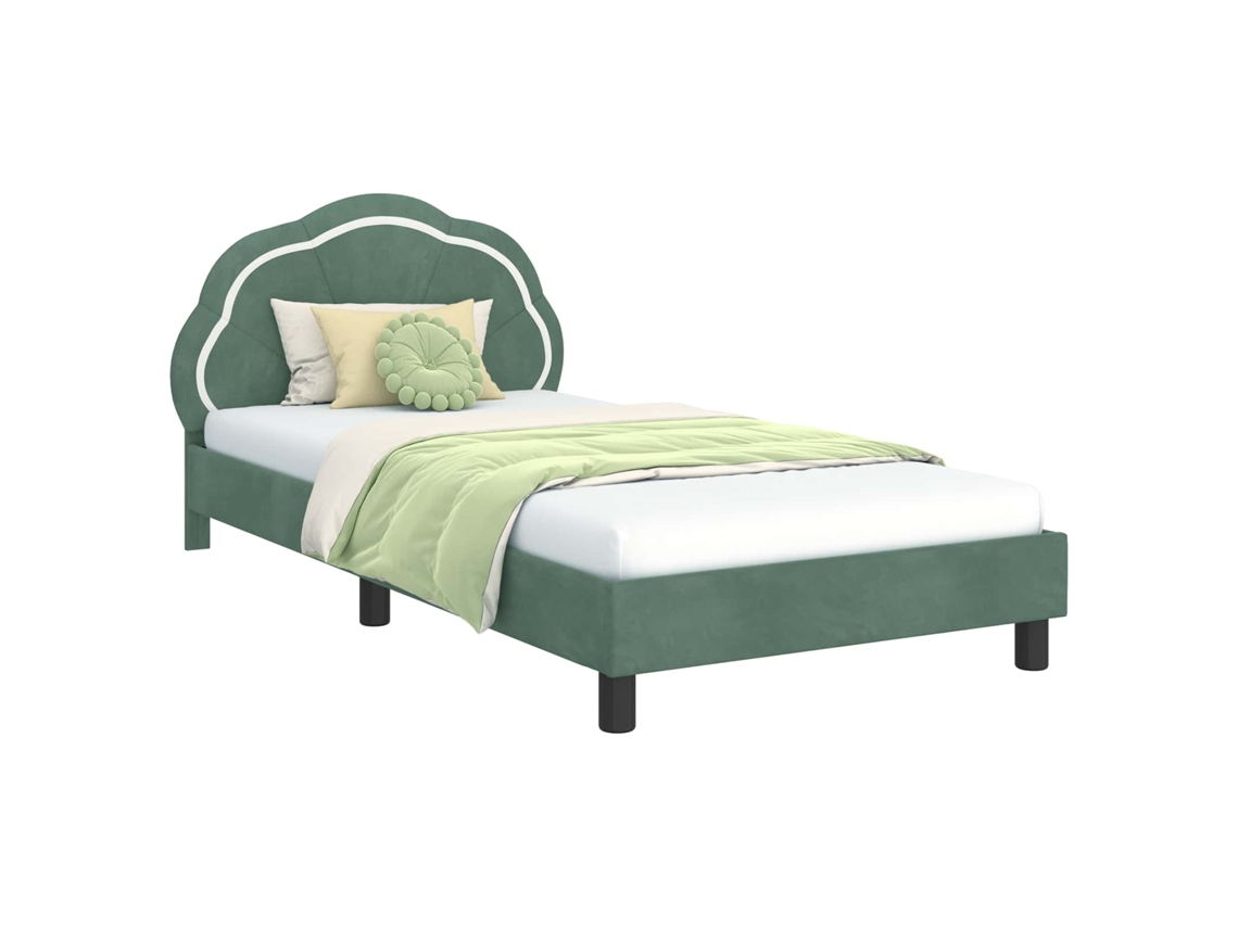 Estrutura de Cama Infantil com Cabeceira Verde do Mar MAISON EXCLUSIVE