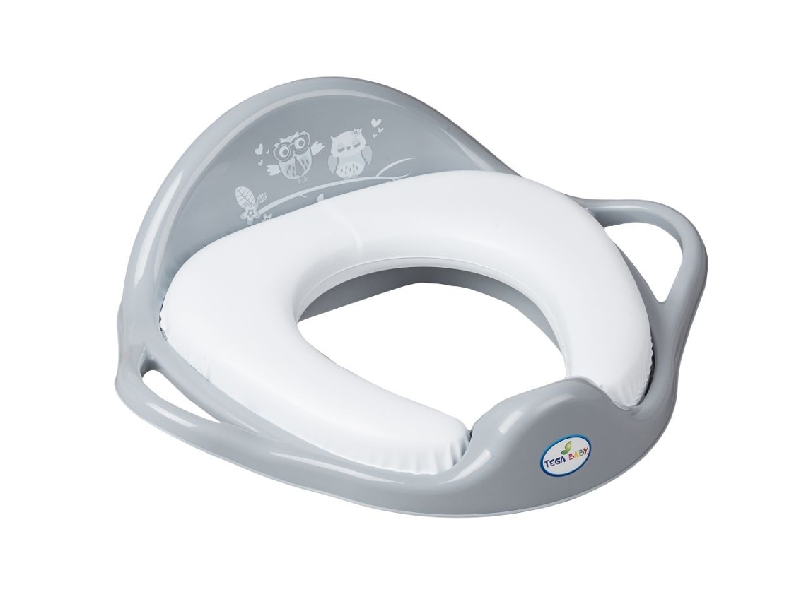 Assento adaptador de vaso sanitário Chipolino OWLS com alças e assento acolchoado Cinza