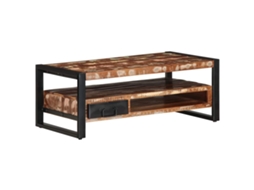 Vidaxl Mesa De Centro Multicor 90x50x36 Cm Madeira Maciça Recuperada