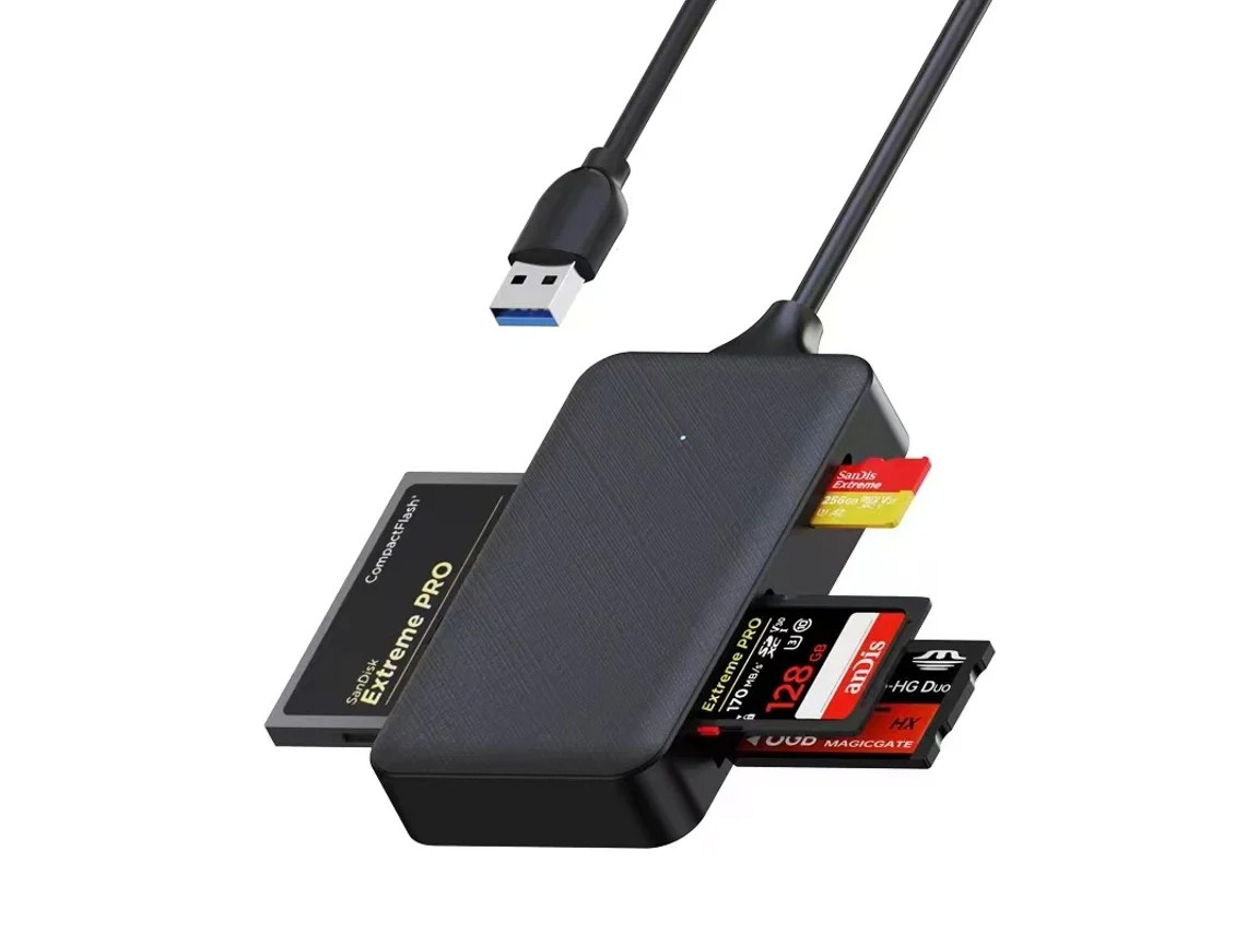 Leitor de Cartões 4 em 1, Usb para Cf Ms Sd Tf AQUAFORGE