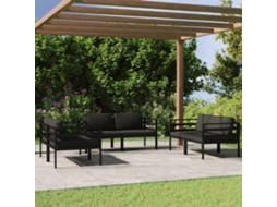 Conjunto de Lounge de Jardim com 6 Peças e Alumínio Antracite Almofadões Dkd Home Decor