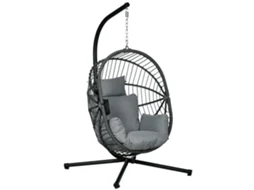 Cadeira Suspensa Aço e Poliéster Cor Cinzento 120x106x188 cm Outsunny