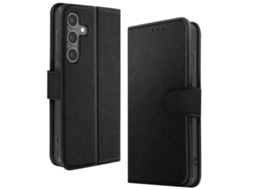 Capa Fólio para Samsung Galaxy S24 AVIZAR Pele Preto .