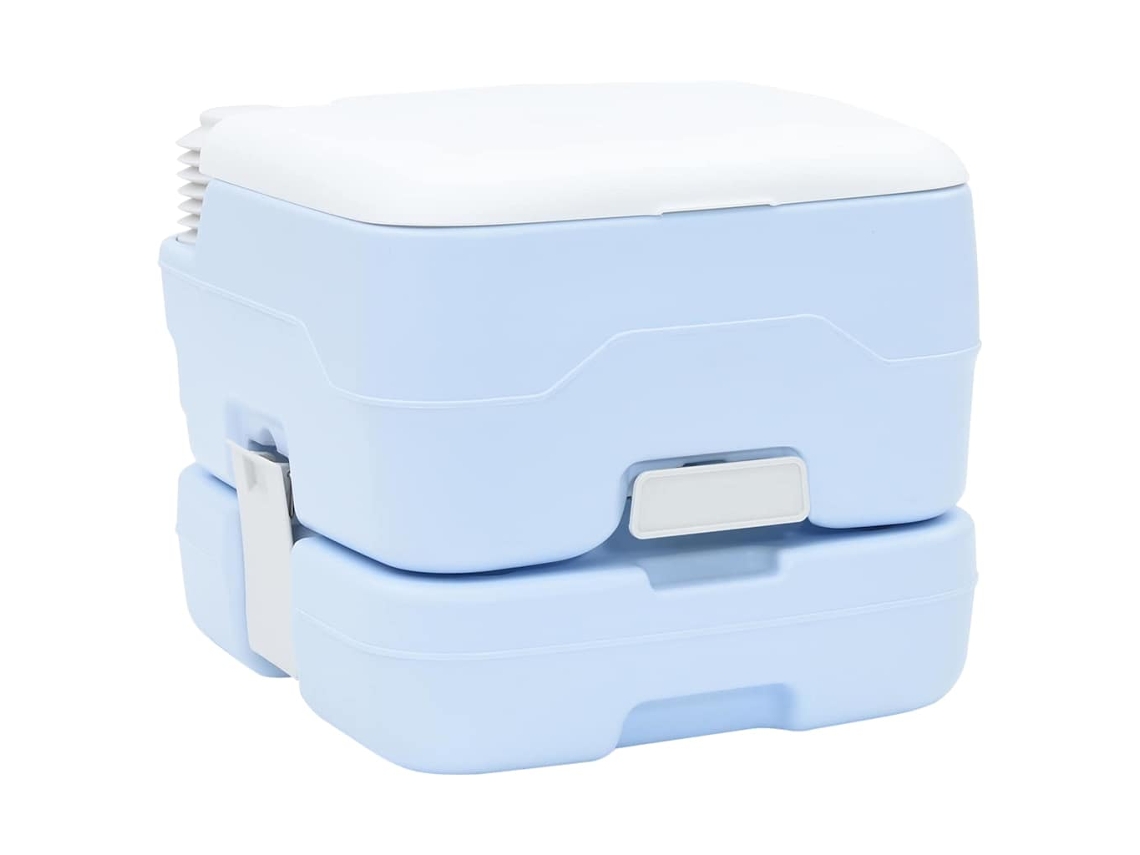 Vidaxl Vaso Sanitário De Camping Azul Claro E Branco Polietileno