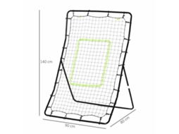 Rebote de Futebol Kickback Tor 75x126cm,parede de Rebote em Aço e Pe,acessório de Treino,preto BTFORUS