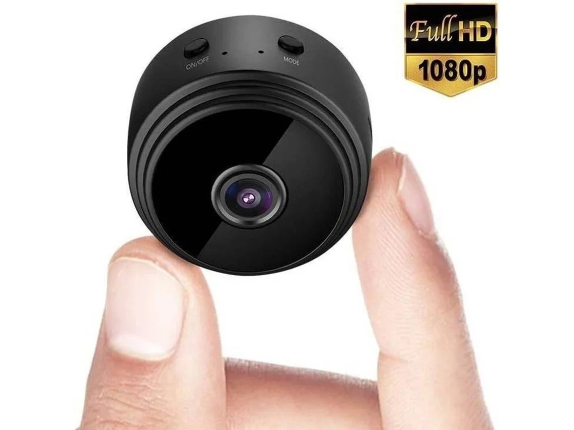 Mini Câmera Espiã WiFi HD 1080p com Visão Noturna e Detecção de Movimento, Ideal para Uso Doméstico, Interno e Externo, Preta. Bestvite