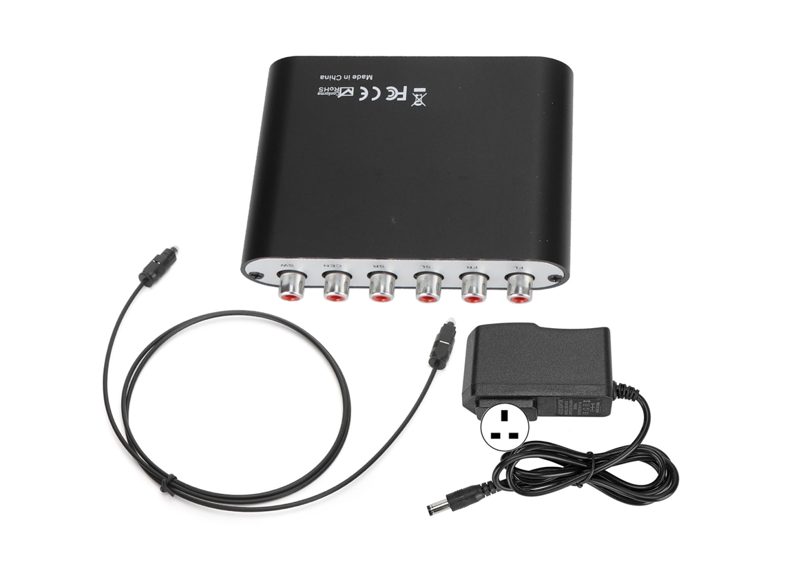 Aetheria decodificador de Áudio Metal Dts 5.1 com Entrada Coaxial/óptica e Saída Rca para Tv/ps3/xbox