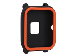 Aetheria capa Protetora de Silicone Macio Bicolor para Relógio Inteligente Huami Versão Juvenil Preto Laranja
