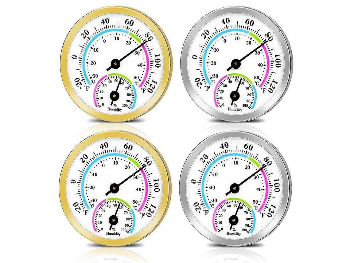 Conjunto De 4 Mini Termômetros E Higrômetros, 2 Em 1, Para Ambientes Internos E Externos, Com Medidor De Temperatura E Umidade Para Casa.