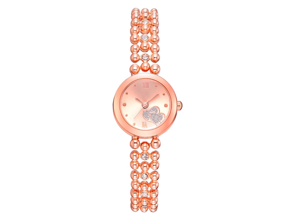 Relógio de Pulso Feminino Casual Lvpai com Pulseira de Aço e Movimento de Quartzo Ouro Rosa