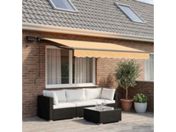 Vidaxl Estrutura De Toldo Manual Com Leds Areia 3 X 2,5 M