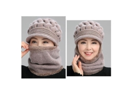 2026 gorro e Bufanda de Inverno para Mulher Tecido Suave com Forro Polar Quente Adequado para Atividades Ao Ar Livre