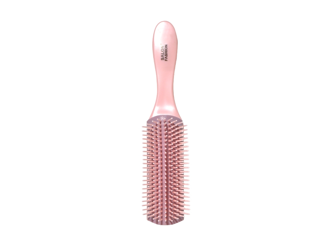 (rosa) Pente Danman Com 9 Fileiras De Dentes Para Alisar, Alisar, Cachear E Pentear Cabelos Molhados.