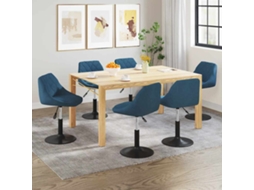 Vidaxl Cadeiras De Jantar Giratórias 6 Pcs Veludo Azul