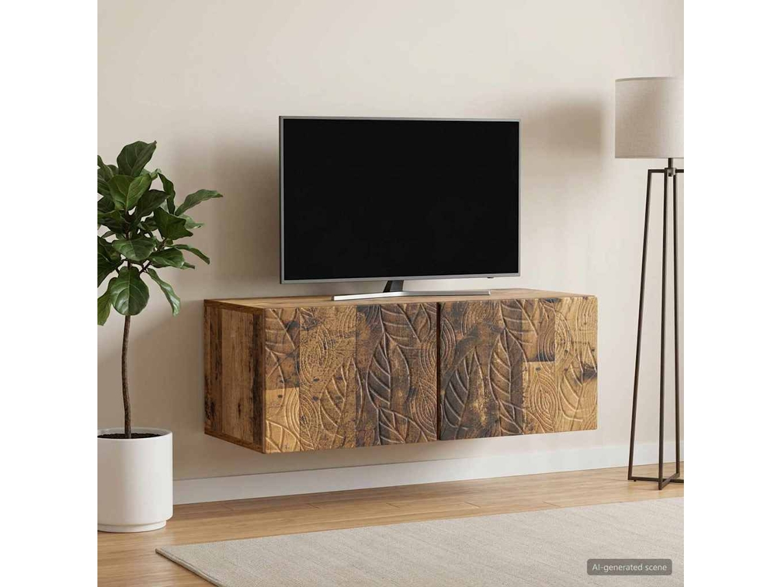 Vidaxl Gabinete De Tv De Parede 59,5 X 31 Cm Madeira Antiga