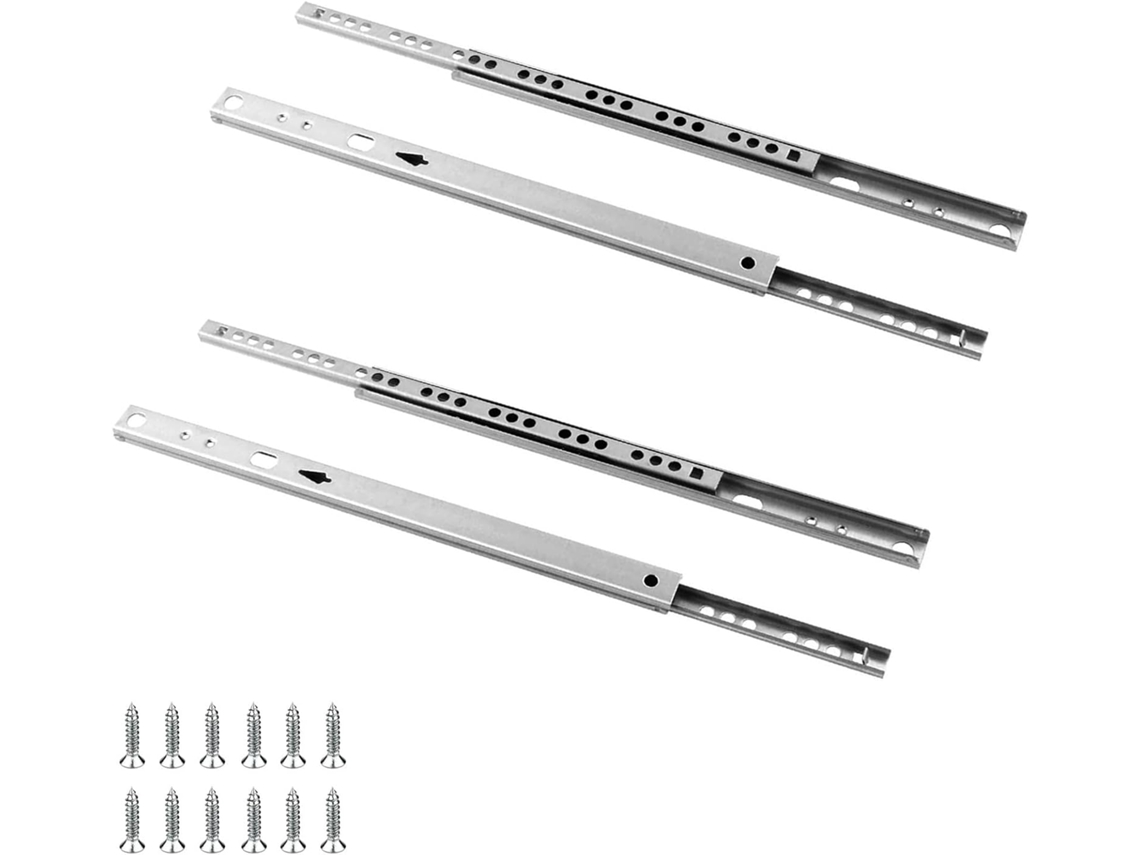 Corrediças De Gaveta Extensão Total 182mm 8 Polegadas A 500mm 20, 2 Pares, 4 Peças, Trilhos De Rolamento Esferas Duas