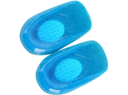 1par De Palmilhas Elásticas Gel Para Calcanhar, Com Absorção De Impacto Para Uso Esportivo E Casual, Azul Escuro