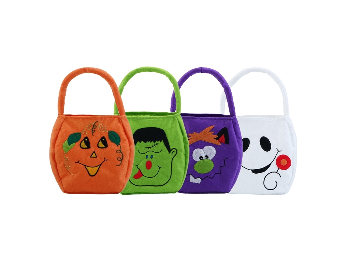 Conjunto de 4 Peças com Decorações de Halloween, Incluindo Sacos de Doces, Enfeites para uma Feira e Presentes para Crianças, Ergonômico... STELASPLEN