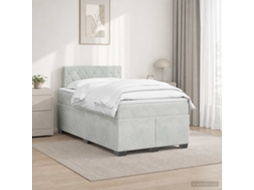 Vidaxl Cama Box Spring Com Colchão E Led Cinzento-claro 120 X 200 Cm