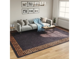 Tapete Lavável Antiderrapante 400x300 Cm Preto E Dourado