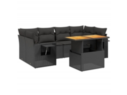 Garden Sofa Set, Garden Sofa Sets Vidaxl Preto Rattan / Vime (n/a)