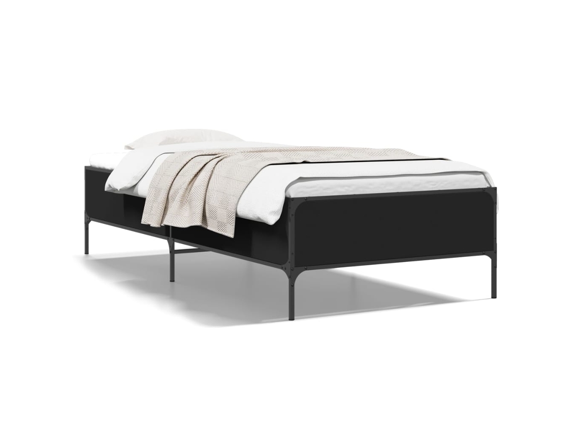 Bed Frame, Bed Frames Vidaxl Preto Madeira Processada (75 X 190 Cm)
