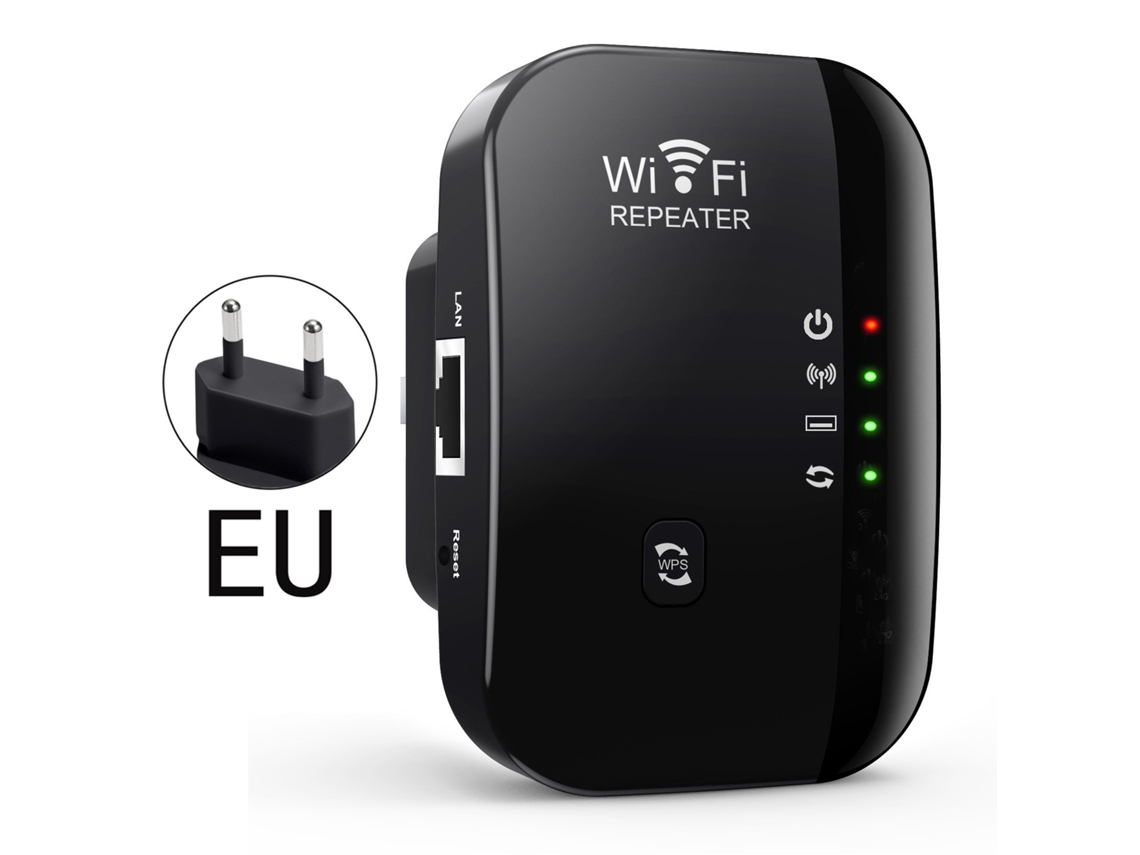 Repetidor Wifi 4 Indicadores Luminosos Amplificador De Sinal Para Uso Doméstico Czhhmart Preto