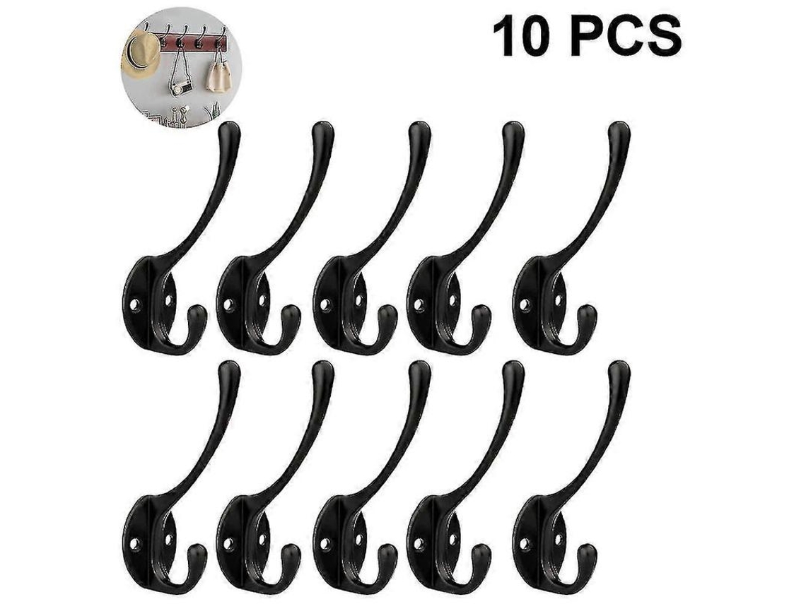 Conjunto De 10 Ganchos Rústicos Para Casacos, Para Parede, Resistentes, Com Ganchos Duplos, Estilo Retrô