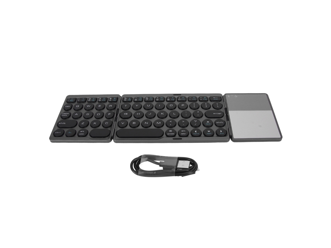 Aetheria teclado Plegável Bluetooth com Touchpad Universal 64 Teclas 140mah Sem Fio Preto