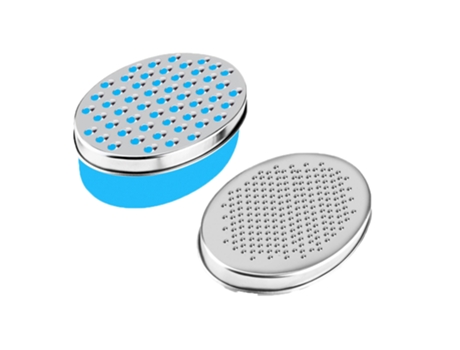 Ferramenta Ralador Oval Caixa Azul Claro + 2 Plainas Prateadas Pincel Gratuito para Queijos Parmesão Duro Ou Cheddar Macio Gengibre Legumes UISAVE