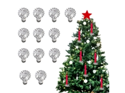 Vela de Natal com Clips de Metal, 12 Unidades, Acabamento Prateado LAXISCREED