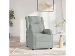 Vidaxl Poltrona De Massagens Elétrica Veludo Cinzento-claro