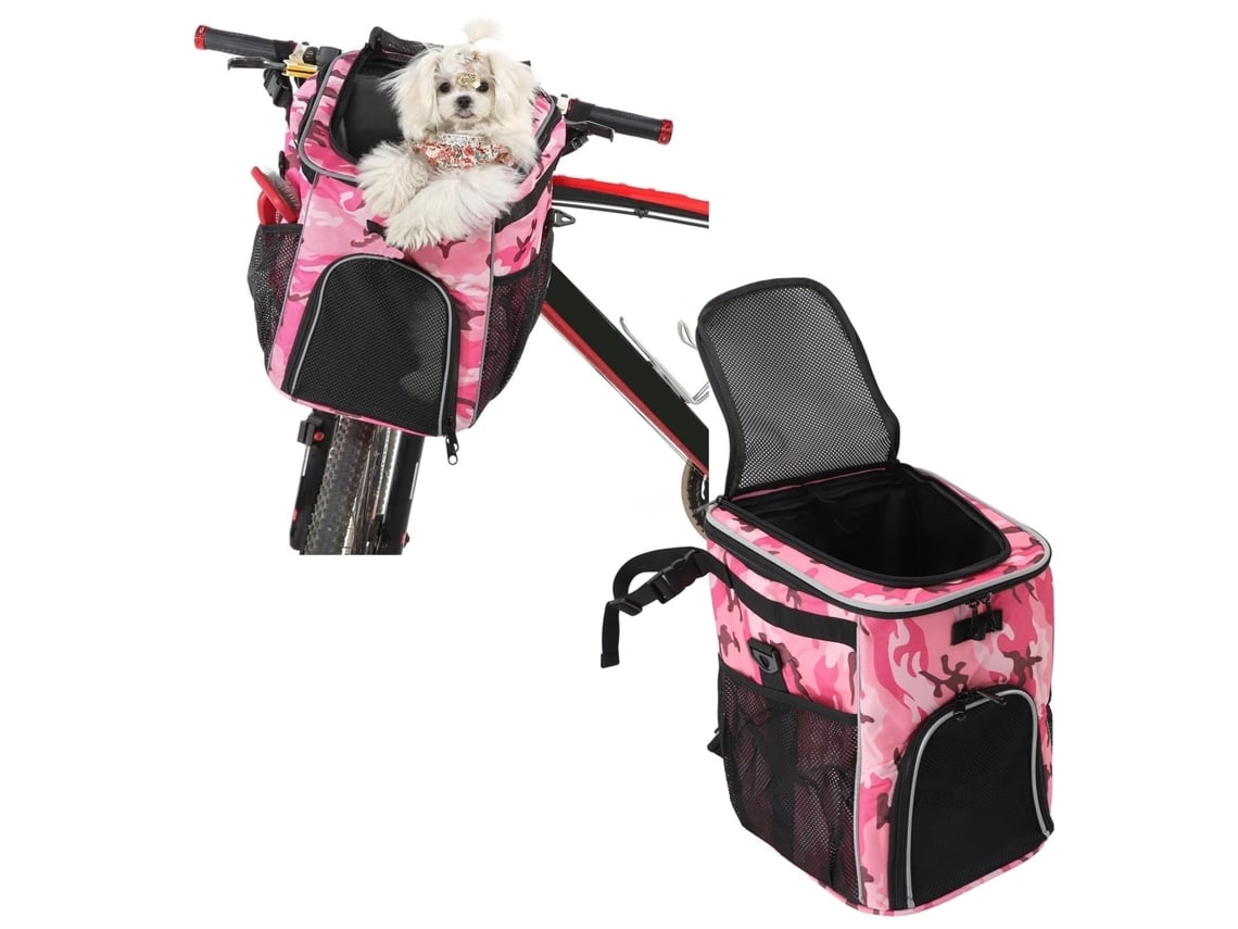 Cesto de Bicicleta Para Cães Porta-bicicletas À Prova Dágua Para Animais De Estimação Mochila Frontal Removível Com Bolsas Laterais Lalalamoli