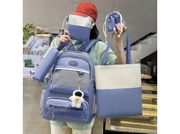 Conjunto De Mochilas Fofas Para Laptop Com 5 Peças, Mochila Escolar De Grande Capacidade, Mochila De Estudante Olysi Shop