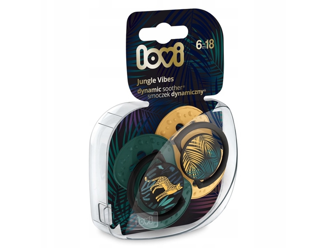 Lovi, Chupeta Dinâmica De Silicone 6 18m, Selva Vibes Menina 22/903, 2 Unidades Canpol
