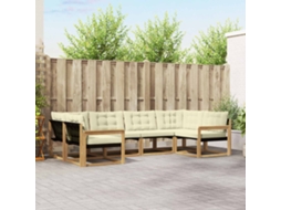Vidaxl Conjunto De Sofás Para Exterior 6 Pcs Branco E Creme