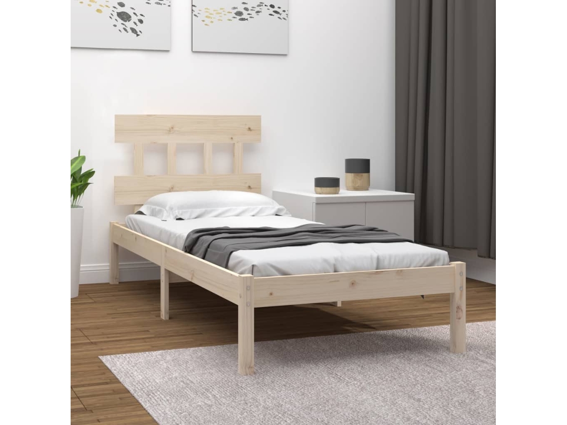 Vidaxl Estrutura De Cama 90x200 Cm Madeira Maciça