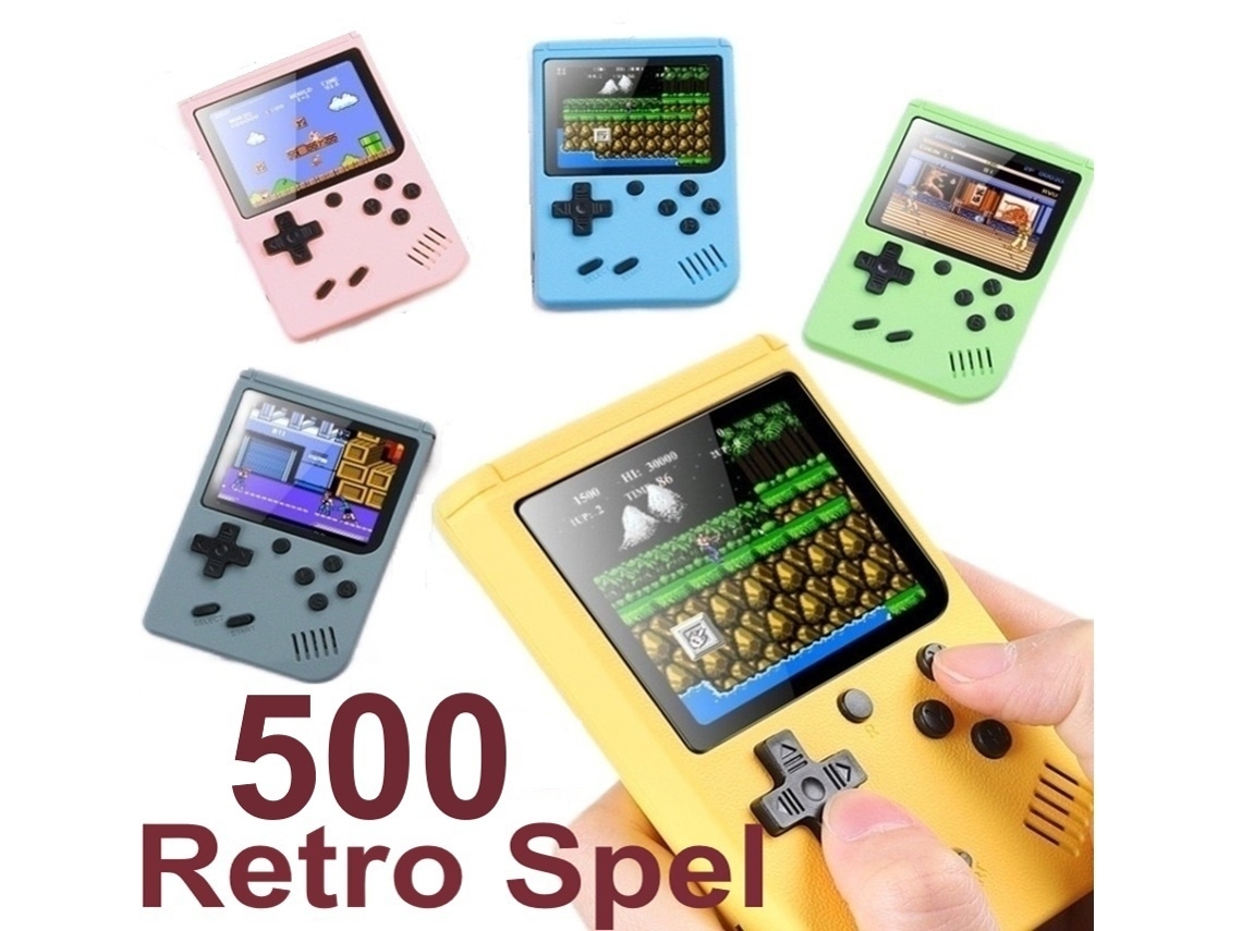 Console portátil recarregável Brilvibera com 500 jogos retrô Game Boy integrados